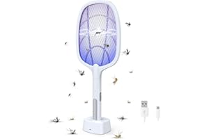 Mosquito Racket Antson Mosquito Killer Racket Rechargeable Handheld Electric Fly Swatter Mosquito Killer Racket Bat with UV L