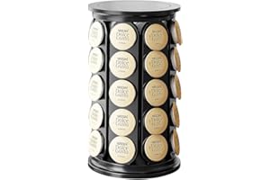 Soleebee Porte-capsules de café, porte-capsules de café compatible avec les dosettes de café, rotation à 360 degrés et antidérapant distributeur de capsules, support de rangement pour capsules de café