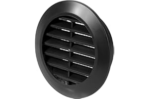Vent Systems 60 mm / 2.36" Inch - Black Door Air Register - Ventilation Grille - Indoor Vent Grates - Bathroom, Cabinet, Garage Through The Door Vent Cover