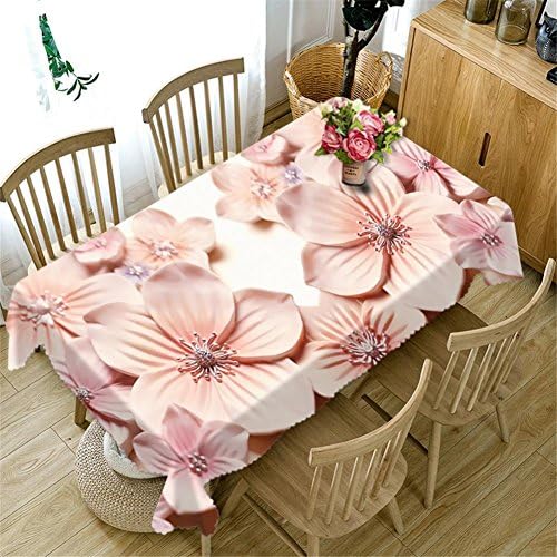 Dbtxwd 3D Tablecloth Purple pink flowers Printing Rectangular Dust-proof Decoration Table Top Cover , 2 , d