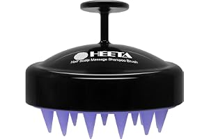Hair Massage heeta Shampoing anti-pelliculaire Scalp Brush with Soft Silicone Brush Head Tourmaline contained
