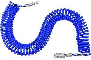 JIAKALAMO Tubo ad aria compressa a spirale, 10 m, diametro interno 5 mm, connettore 1/4 pollici, protezione antipiega