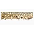 LACESNMORE Fringes Kiran Crush Frill Lace for Dupattas, Bridal Lehenga, Party Saree, Blouse - Fancy Border for Dupatta (Palmet Gold) Khichdi Kiran