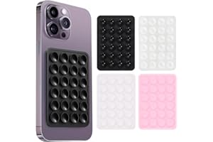 OUDQFCJ Pack de 4 Ventouses pour Tous Les modèles de téléphones, Support, Anti-Rutsch, Silikon-Saugnäpfe, Selfies et vidéos, Mains libres, Durable et Facile à Utiliser (Noir, Blanc, Transparent, Rose)