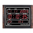 Ajanta Quartz Digital Red Led Rectangle Wall Clock Olc - 108 (39.6 Cm X 29.6 Cm X 3.1 Cm) - Plastic