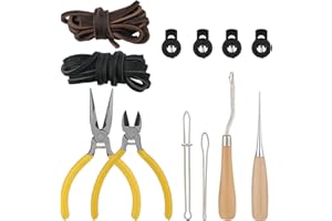 Luter 12 Teiliges Handschuh Reparatur Set, Baseballhandschuh Reparaturset Enthält Streifen, Baseballhandschuh-Spitzeneinfädler Schnürwerkzeuge mit Box Baseball- und Softballhandschuh-Zubehör