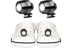 Loquick 2 faros Luz de Zapato de Cocodrilo,Brillante Faros para Zuecos,Luz LED de Zapata Con 3 Modos de Luz,Luz Decorativa de Zapato de Cocodrilo,Apto para senderismo[Clase Energética A++]
