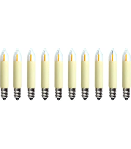 Hellum Ersatzkerzen Glühfaden 23V 3W Für Lichterketten & Schwibbogen, 10 Stück Schaftkerzen E10