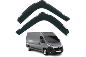 AIRFLUX Set mit 2 Windabweisern, kompatibel mit Peugeot Boxer, passend für Citroen Relais und Jumper, passend für Fiat Ducato 2007 2008 2009 2010 2011 2012 2013 2014 2015 2016 2017 2018 Modelle 2019, 2020,
