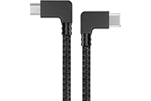 O'woda 2 Pièces Câble de Données Micro USB vers Type C 29cm Adaptateur de Câble 90 Degrés OTG pour DJI Mavic Mini/Air/Spark/Zoom/Mavic 2 Pro Accessoires Drones/Télécommande/Tablet/Telefono