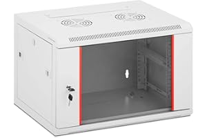 Fromm & Starck Baie De Serveur Informatique Réseau Armoire Rack Petite Baie Informatique Murale Star_DC.19.6.S_02 (19 Pouces, Hauteur De 6 U, Max. 75 kg, Serrure À Barillet, Poste Au Sol & Murale)