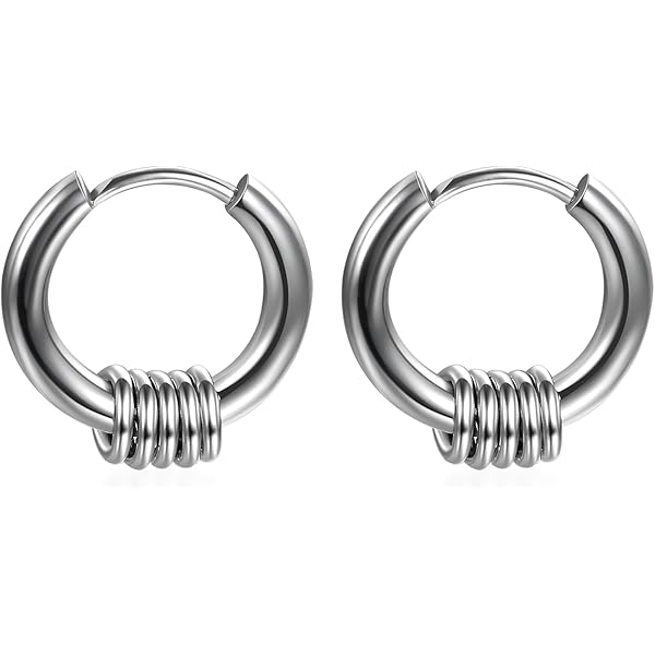 Amello Creole Edelstahl Silber Herren Ohrring Spinne ESO520M