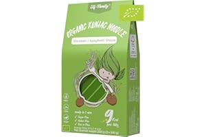 Bio Pasta di Konjac Carboidrati Ultra Bassi - Vegano Senza Glutine- 270g x1 Scatole(per 2 Porzioni), Elf-family Konjac Noodles Shirataki Noodles Ipocalorica/Senza Zucchero - Spaghetti