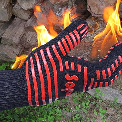 Soyion Premium Ofenhandschuhe (2er Set) bis zu 500 °C – Kühler und angenehmer Schutz vor Hitze – EN407 beglaubigte Grillhandschuhe – Extra lange Topfhandschuhe für extreme Sicherheit - 4