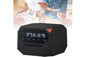 DHASUWT Automatic Shuffler and Dealer, Electric Card Shuffling and Dealing Machine for 1-2 Decks, 180° 360° Rotating Support 8 Players, Portable Card Shuffler for Poker, Blackjack, UNO, Texas Holdem (Black)