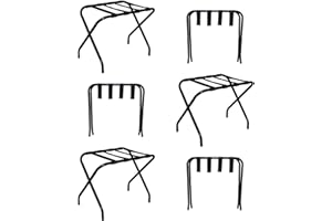 HARBOUR HOUSEWARES Para el Hogar Harbor plegables de metal Bastidores de equipaje - Negro - Pack de 6