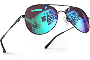 Miobo Occhiali da sole, specchiati, occhiali da aviatore per uomo, donna e bambino, 9 colori, filtro UV400, CAT 3, occhiali da aviatore unisex