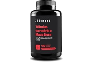 Tribulus Terrestris e Maca Nera, con L-Arginina, Zinco e Vitamina B6 - Formula per la Vitalità Maschile - 120 Capsule Vegane - Zenement