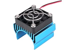 DILWE Dissipatore di Calore Motore 540/550/3650 con Ventola di Raffreddamento,Accessorio per Dissipatore di Calore per Motore Elettrico RC in Scala 1/10(Blu)