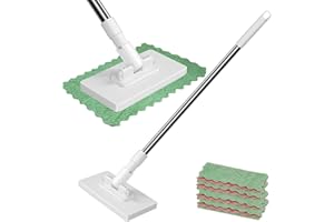 GENERICO Con Salviette Umidificate Clip, Monouso Con 4 Panni Riutilizzabili, Salviette Con Morsetto Pressione Staccabili, Pavimenti Per Pulizia Della Casa, Kit Di Pulizia Rapida Per Bagno