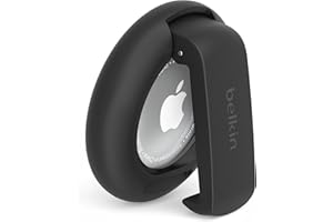 Belkin Etui do Apple AirTaga z klipsem, etui Secure Holder z brelokiem, odporne na zarysowania akcesorium ochronne do lokalizatora AirTag z brelokiem – czarne