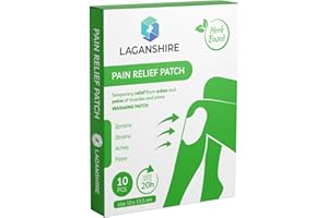 LAGANSHIRE Pain Relief Patches - Herbal Heat Treatment for Joint and Muscular Pain - 10 PACK, High-Grade Ingredients, Warming Effect, Stimulates Circulation - Suitable for Back, Knee, and Elbow Joint Pain Relief