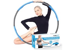 PUREFIT Weighted Hula Hoop 95CM 1.2Kg Adjustable Fitness Hula Hoops For Adults Children Weight Lose Gymnastic Ring Non-Toxic Foam Padded Hula Hoop Ideal For Weight Loss Exercise Sports