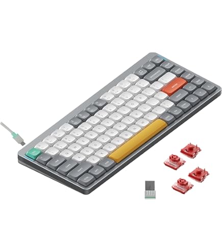 Nuphy Air75 v2 QMK/VIA Mechanisch Toetsenbord, 75% Low Profile Draadloos Toetsenbord, Bluetooth 5.1, 2.4GHz en bekabelde verbinding, Compatibel met Windows en Mac OS - Lunar Gray (Wisteria
