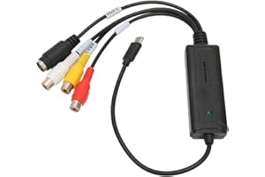 ASHATA Carte de Capture USB C Video Grabber, Prise en Charge NTSC PAL et ADC, S Video et CVBS vers Périphérique de Capture Vidéo USB Type C 2.0 pour Windows 10/7/2000 XP Vista, pour OS X