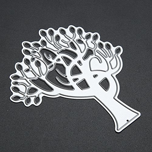 Amazingdeal365 Baum Metall Form Schablonen Schneiden DIY Dekor Sammelalbum Karten Buchzeichen Lesezeichen als Geschenk für Freunde Geburtstag Kinder,Kindergarten Hobby Schule Handarbeit Unterricht usw. Ein tolles Geschenk! - 8