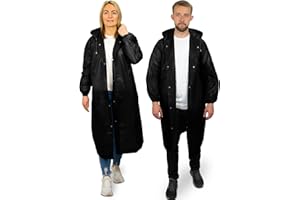 REDSTAR 2 Pack of Rain Ponchos - Long Rain Poncho Waterproof Adult Raincoats with Hood - Reusable Rain Coats for Women or Rain Coats for Men - Packable Rain Jacket for Festival Accessories