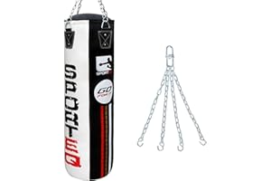 Sporteq Rexnyl Heavy Filled 5FT Punch Bag Combos for All Ages & Genders | Boxing, Martial Arts, Commercial & Home Gym Use