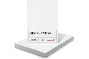 Netuno 50 Bristol kartong ark A4 210 x 297 mm 250 g vitt styvt slätt papper för hantverk ritning tryckkort presentationer och
