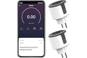 HITRENDS Inteligentne gniazdko Wi-Fi, inteligentne gniazdko Wi-Fi, sterowanie głosem, kompatybilne z Alexa, Google Assistant, aplikacja, pilot zdalnego sterowania, Smart Plug z pomiarem zużycia prądu i