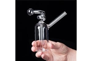 RORA Tuyau d'eau de recycleur de Mini-brûleur à Huile en Verre de Bongs épais (Clair)