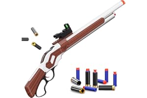 RuiDaXiang Pistolet Jouet,Fusil de Chasse Jouet, Blasters en Mousse EVA et Design d'éjection de la Douille Vide à Levier pour Les Jeux d'intérieur et d'extérieur (Marron)