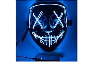 SOUTHSKY LED Mascara Mascarilla negra Disfraz de Luces Neon Brillante 3 Modos For Chrismas Halloween Carnaval Costume Cosplay Party