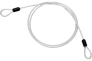PATIKIL 3/16 tum dia vinylbelagd rostfritt stål kabel med öglor, 122 cm (48 tum) flexibel vajer säkerhetskedja snodd lås för utomhusscenbelysning bagagelås