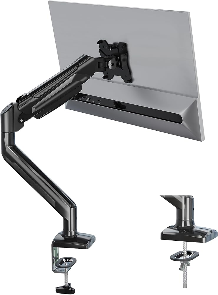 BONTEC 13-32 İnç Gazlı Amortisörlü Tekli Monitör Kolu, 9 kg’a Kadar, Tam Hareketli, VESA 75x75/100x100