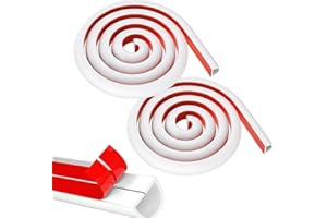 FIZZIX White Cable Trunking, 2M Half-Round Self-Adhesive Cable Cover for Wire Management, Flexible PVC Cable Protector for Walls & Floors, Ideal for Hiding HDMI, TV, Ethernet, and Electric Cables