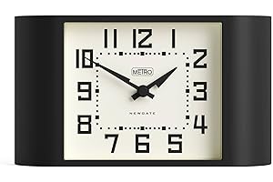 NEWGATE® Mini Metro desk clock | Retro mantel clock | Black | Mid century style for desk, table top, shelf or bedside