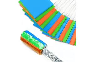 ZOZEN 100 Pack Marking Flags for Lawns, 38 x 10 x 13 cm, Pack of 100, Orange & Green & Blue Landscape/Irrigation/Lawn Flags, Yard Markers, Suitable for Distance Measuring Wheel.