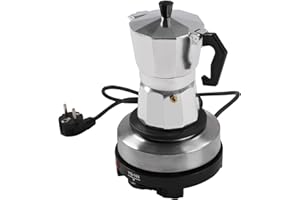 ACROSSPART Elektrische Espressomaschine, Mokkakanne mit Elektrische Heizplatte, Esspressokaffeemaschine Klein, Einstellbare Temperatur Camping Kaffeemaschine (3 Tassen)