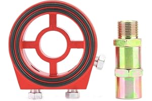 ARAMOX Universeller Aluminium-Ölfilterkühler, Ölfilter Temperaturkühler Anzeige Zwischenplatte Öldruck Temperaturanzeige Adapter Kit