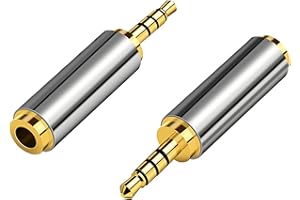 WODGREAT Adattatore jack da 2,5 mm a 3,5 mm, adattatore audio femminile, 2,5 mm maschio a 3,5 mm, adattatore per cuffie da 2,5 mm, connettore jack audio da 2,5 mm a 3,5 mm per cuffie, cuffie audio, microfono
