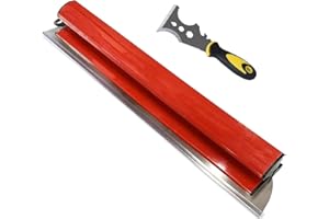 KATLKIU KATKLIU Set Spatola 2 Pezzi – Spatola Livellatrice da 40cm per Pareti e Soffitti + Raschietto Multifunzionale 16 in 1 in Acciaio Inox – Utensili Professionali per Ristrutturazione & Fai-da-te(40cm)
