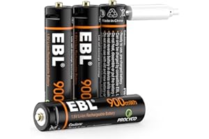 EBL Akumulator litowy AAA - akumulatory litowe AAA 1,5V do ładowania przez micro-kabel, ładowanie szybkie, 4 sztuki