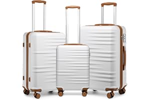British Traveller 3Pcs Suitcase Set with 4 Spinner Wheels TSA Lock 20" 24" 28" Travel Trolley Case