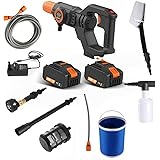 20V Cordless Pressure Washer Max 30Bar 435PSI Portable Pressure Cleaner with Lithium-Ion Battery, Charger and Cleaning Access