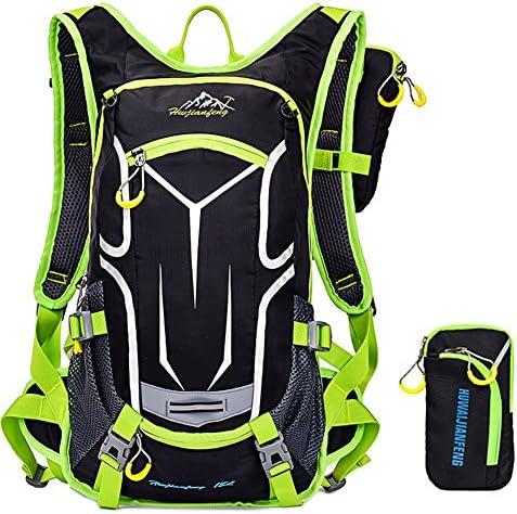 18L Outdoor Sportrucksack Light bike backpack with helmet-basketball-bag Rain protection cap (approx. 17.7 * 10.23 * 8.7inch) (green)